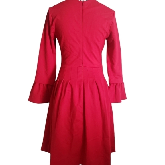 PINK Tartan Bell Sleeve Vogue Dress - Picture 2 of 11